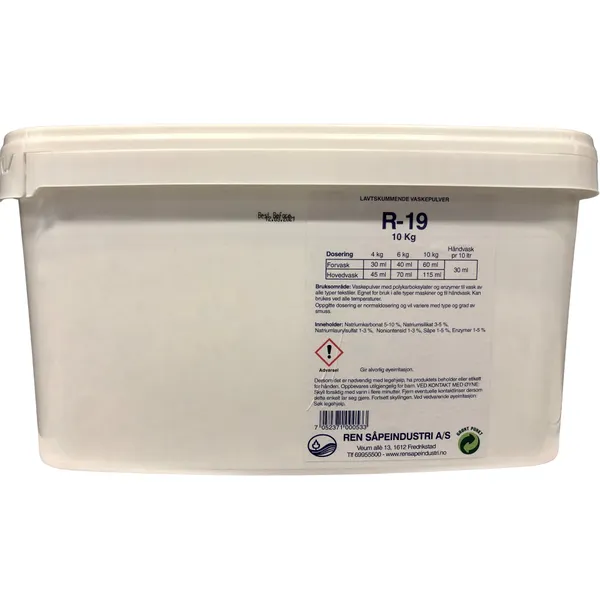 Vaskepulver R-19 10 kg spann