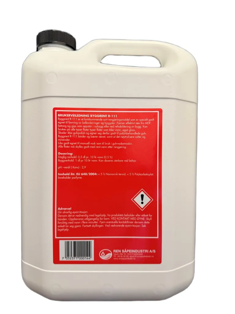 Byggrent   R-111     5 ltr   3x5/krt          E
